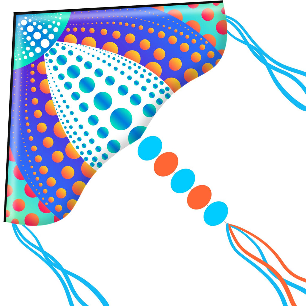 HONBO Large Delta Kite 53.5x30.3 Inches – Easy to Fly with Colorful Tails, Includes Line and Handle