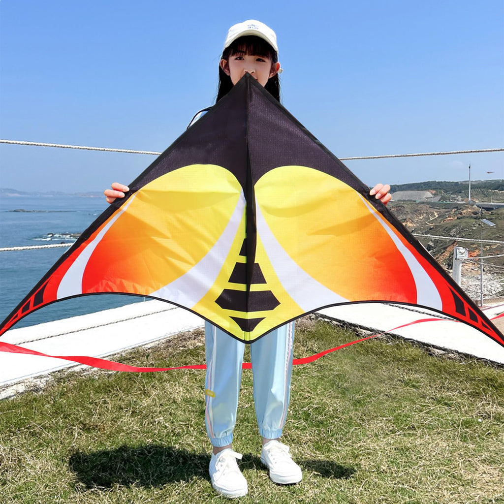 HONBO Large Delta Kite for Beginners – 60x30 Inch with 200ft Line and Tails