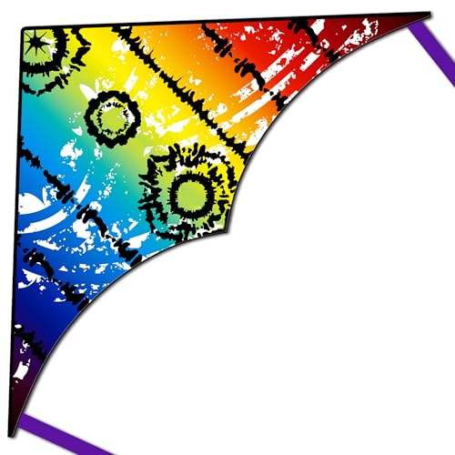 HONBO Large Delta Kite for Kids & Adults – Easy to Fly with Colorful Tail