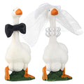 Honeydak Goose Couple Wedding Cake Topper - Handmade Resin Figurines for Bride & Groom