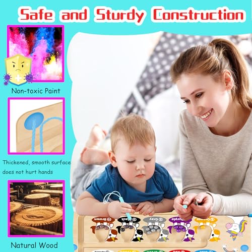 HONGID Magnetic Color and Number Maze – Dinosaur Theme Montessori Toy for Ages 3-5