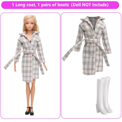 HONLAELLA 13-Piece Doll Winter Clothes Set - 3 Outfits with Shoes and Skiing Accessories for 11.5-Inch Dolls