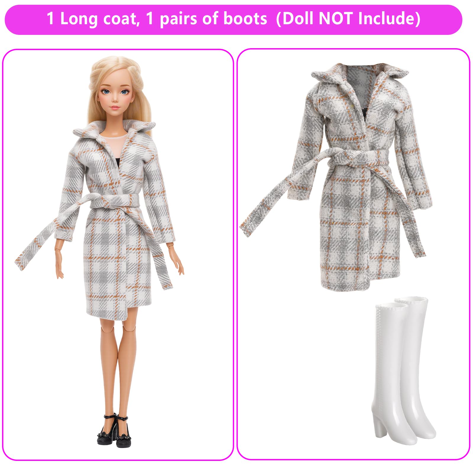 HONLAELLA 13-Piece Doll Winter Clothes Set - 3 Outfits with Shoes and Skiing Accessories for 11.5-Inch Dolls