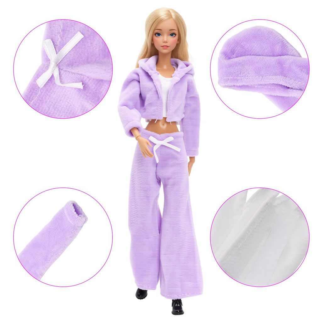 HONLAELLA 13-Piece Doll Winter Clothes Set - 3 Outfits with Shoes and Skiing Accessories for 11.5-Inch Dolls