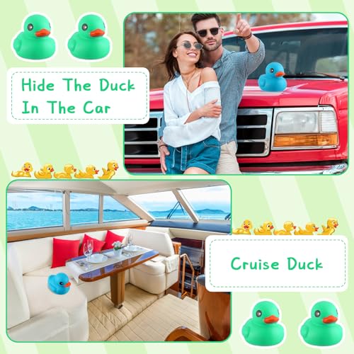 Honoson 6.89-Inch Giant Green Rubber Duck – Large Squeaky Bath Toy for Parties & Pool
