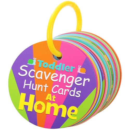 Hoolerry Toddler Scavenger Hunt Cards – 20 Double-Sided Indoor Activity Games for Ages 3-5