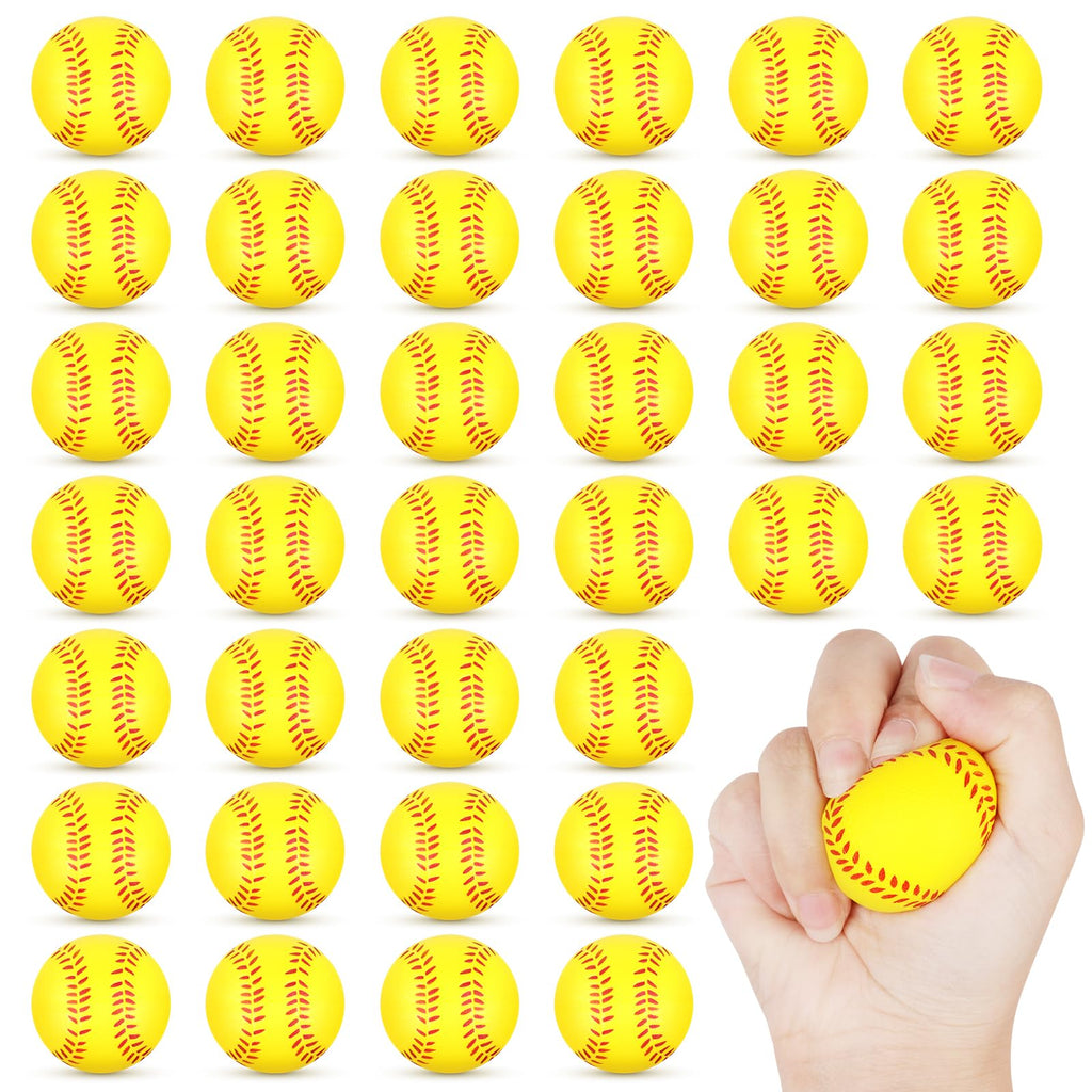 Hooqict 25-Pack Mini Foam Softball Stress Balls – 1.6-Inch Squeeze Toys for Party Favors, Classroom Prizes, and Stress Relief