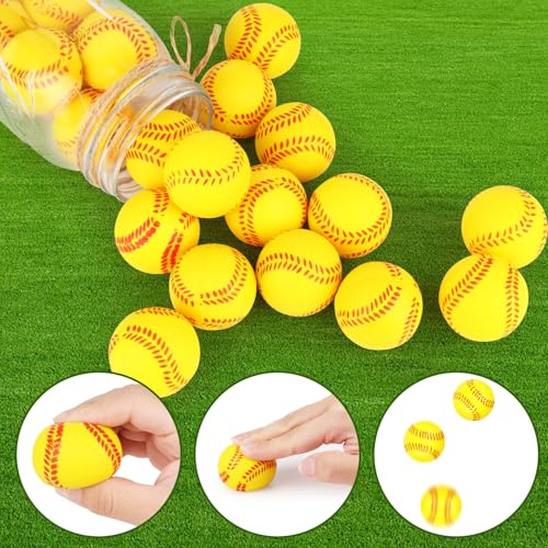 Hooqict 25-Pack Mini Foam Softball Stress Balls – 1.6-Inch Squeeze Toys for Party Favors, Classroom Prizes, and Stress Relief