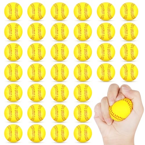 Hooqict 25-Pack Mini Foam Softball Stress Balls – 1.6-Inch Squeeze Toys for Party Favors, Classroom Prizes, and Stress Relief