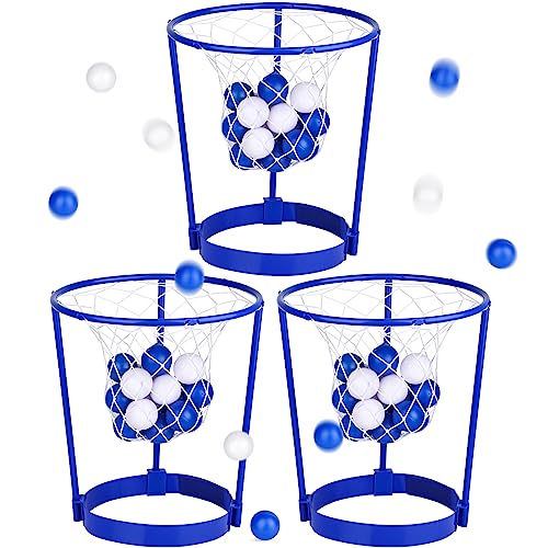 Hooqict 3-Pack Head Hoop Basketball Party Game with 40 Mini Balls - Adjustable Headband for Kids & Adults, Indoor Outdoor Carnival Fun