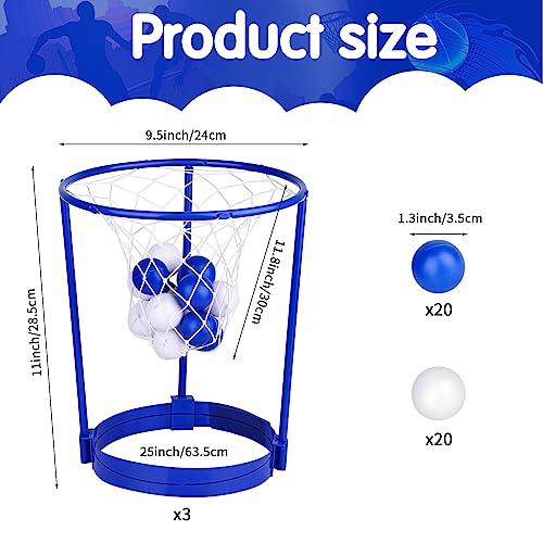 Hooqict 3-Pack Head Hoop Basketball Party Game with 40 Mini Balls - Adjustable Headband for Kids & Adults, Indoor Outdoor Carnival Fun