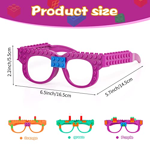 Hooqict 9-Piece DIY Building Bricks Glasses Set – Creative Party Favors for Kids