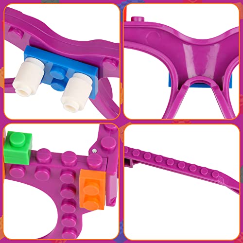 Hooqict 9-Piece DIY Building Bricks Glasses Set – Creative Party Favors for Kids