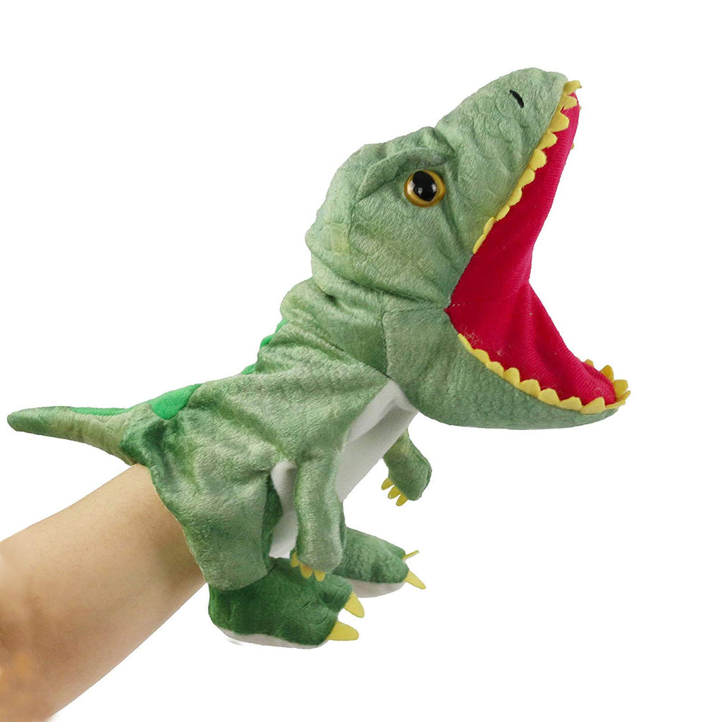 HooYiiok Plush Dinosaur Hand Puppet – 11 Inch Soft Toy with Movable Mouth, Great Gift for Kids