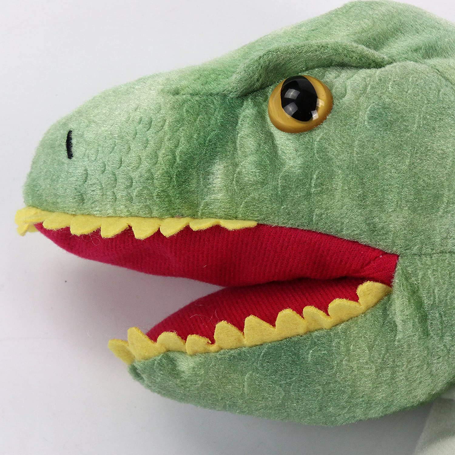 HooYiiok Plush Dinosaur Hand Puppet – 11 Inch Soft Toy with Movable Mouth, Great Gift for Kids
