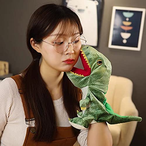HooYiiok Plush Dinosaur Hand Puppet – 11 Inch Soft Toy with Movable Mouth, Great Gift for Kids