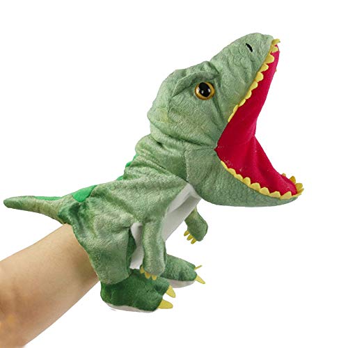 HooYiiok Plush Dinosaur Hand Puppet – 11 Inch Soft Toy with Movable Mouth, Great Gift for Kids