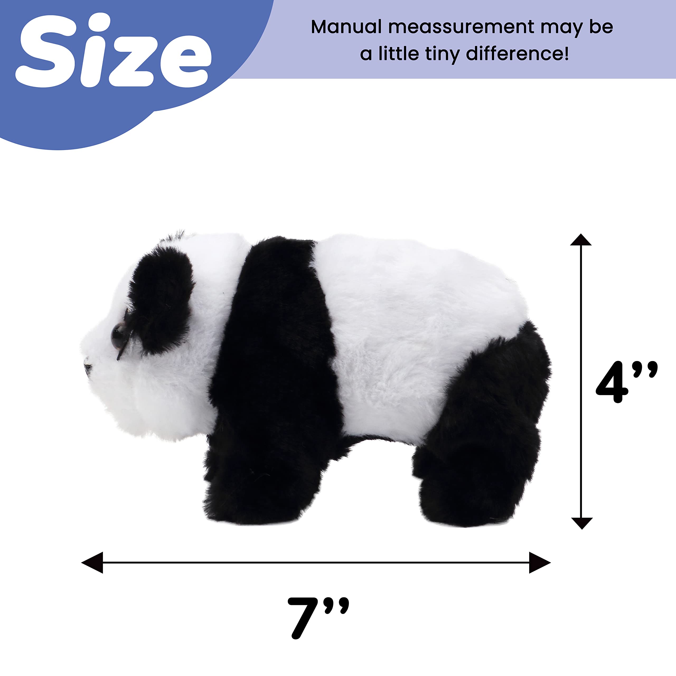 Hopearl Crawling Panda Interactive Plush Toy with Sounds and Movements, 7 Inches