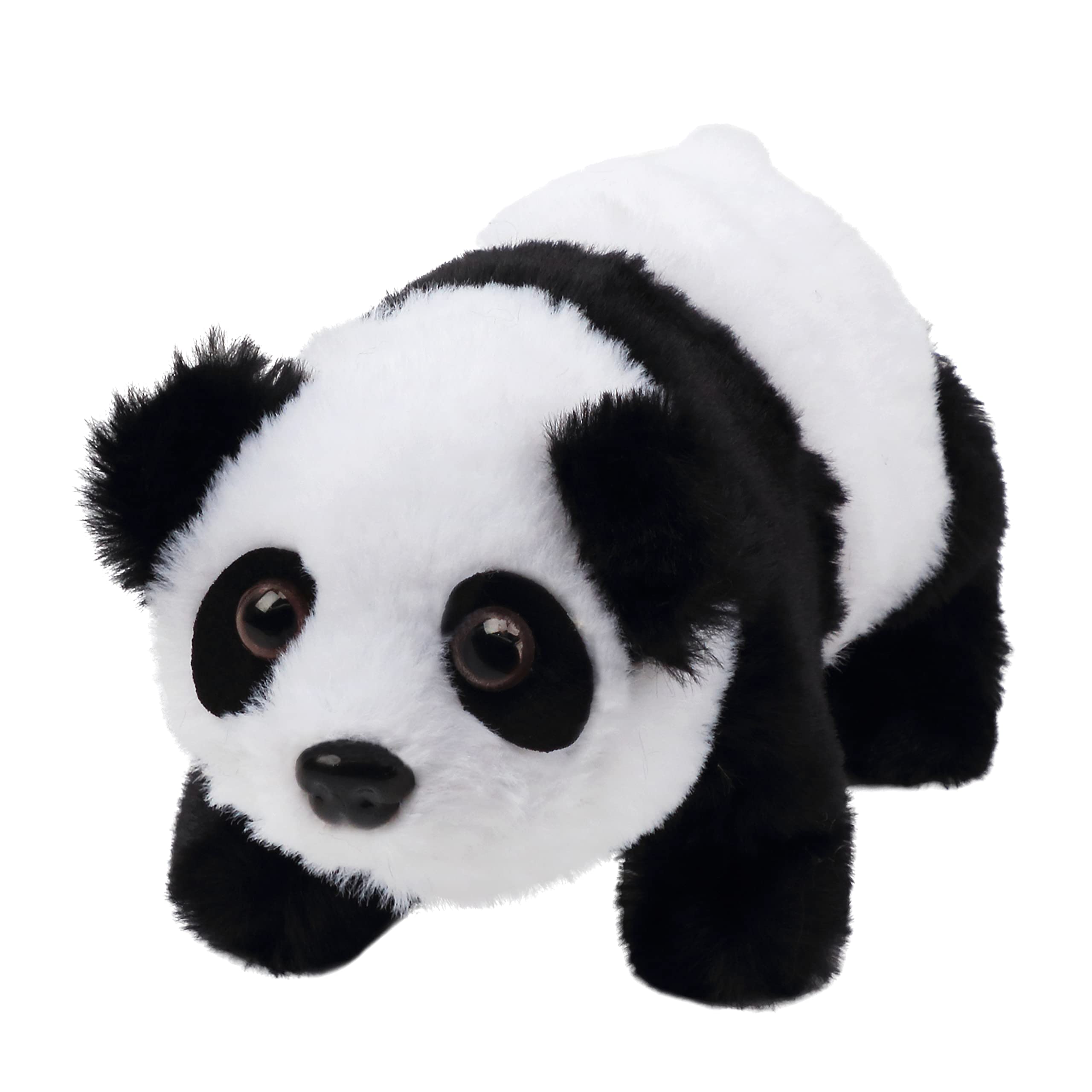 Hopearl Crawling Panda Interactive Plush Toy with Sounds and Movements, 7 Inches