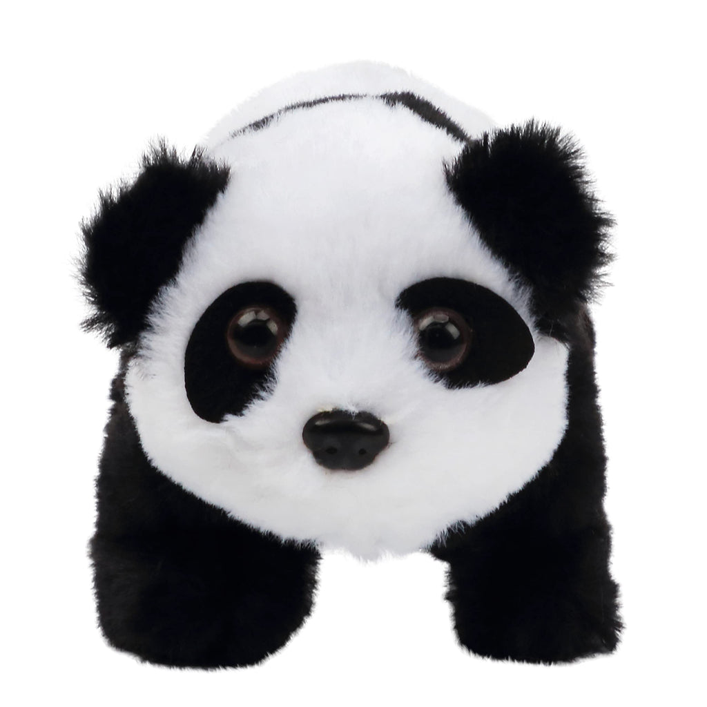 Hopearl Crawling Panda Interactive Plush Toy with Sounds and Movements, 7 Inches