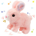 Hopearl Hopping Bunny Interactive Plush Toy, Pink 7" – Animated Wiggle Ears & Twitch Nose