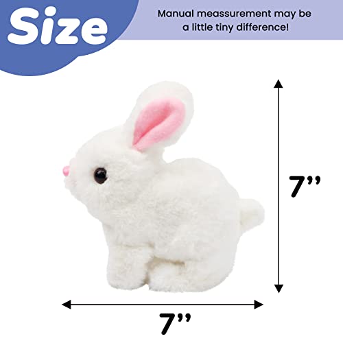 Hopearl Hopping Rabbit Interactive Electronic Pet Plush Bunny Toy – 7-Inch Animated Walking Bunny with Sounds and Movements for Toddlers