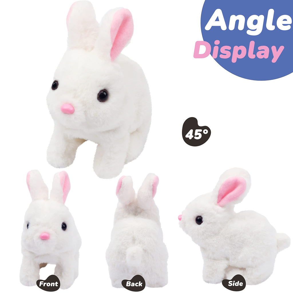 Hopearl Hopping Rabbit Interactive Electronic Pet Plush Bunny Toy – 7-Inch Animated Walking Bunny with Sounds and Movements for Toddlers