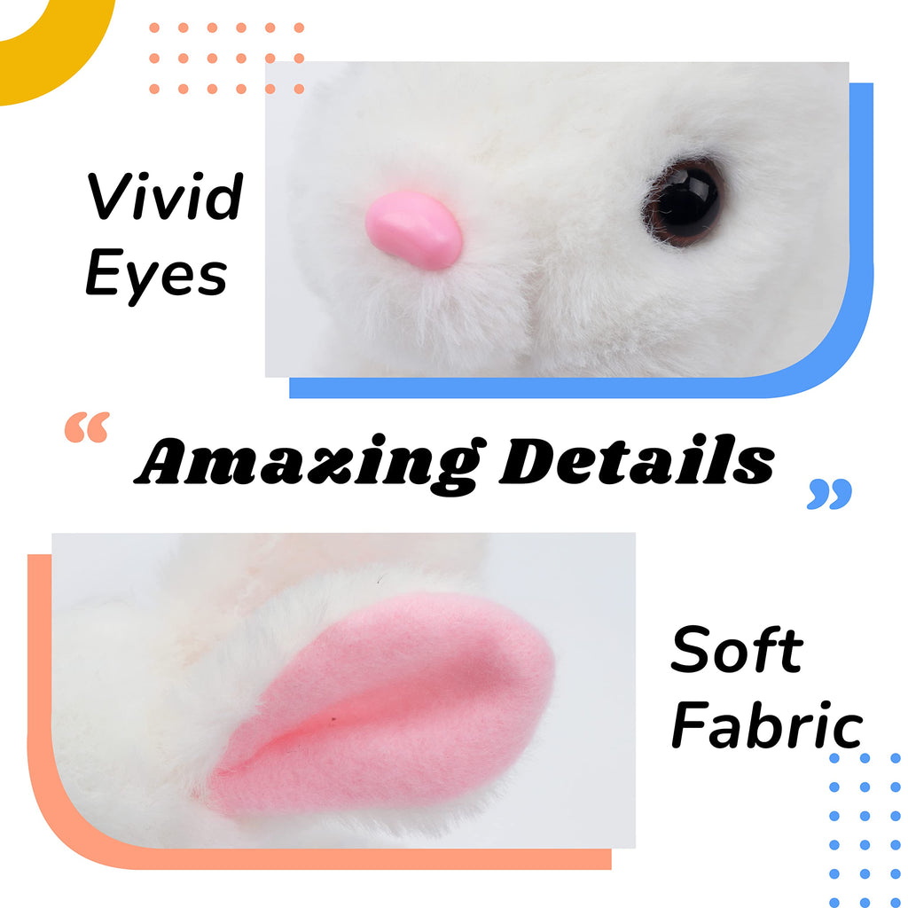 Hopearl Hopping Rabbit Interactive Electronic Pet Plush Bunny Toy – 7-Inch Animated Walking Bunny with Sounds and Movements for Toddlers