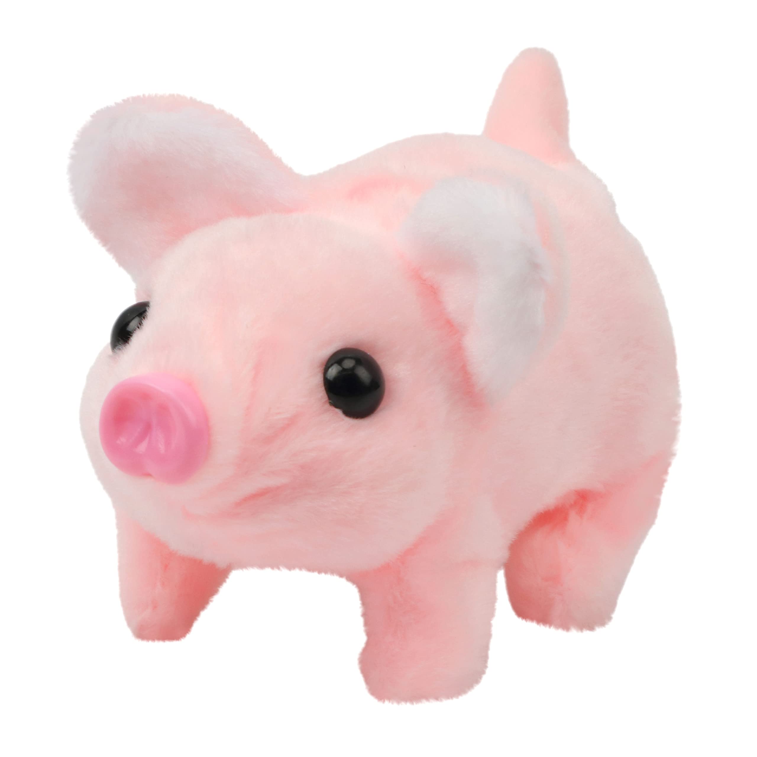Hopearl Walking Piggy Toy - Interactive Crawling Piglet with Sounds, 8 Inch Pink Plush