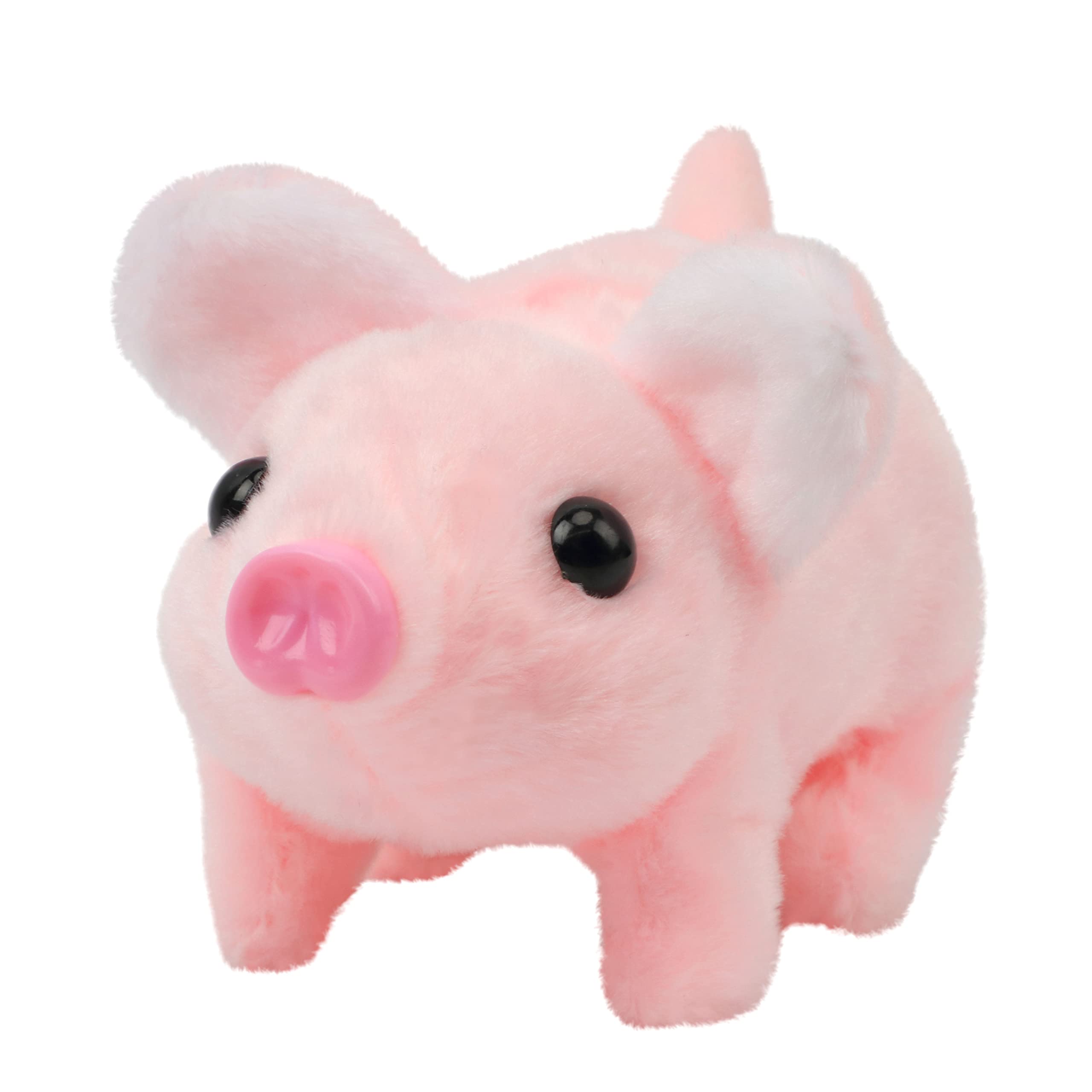 Hopearl Walking Piggy Toy - Interactive Crawling Piglet with Sounds, 8 Inch Pink Plush