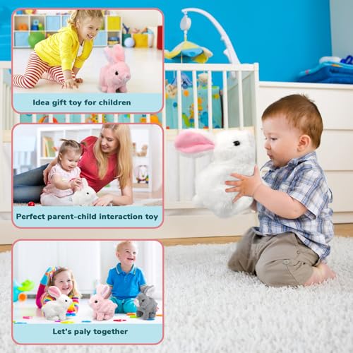 Hopping Plush Bunny Toy with Realistic Movements, Sound, and Wiggling Ears – Safe Soft Rabbit for Kids
