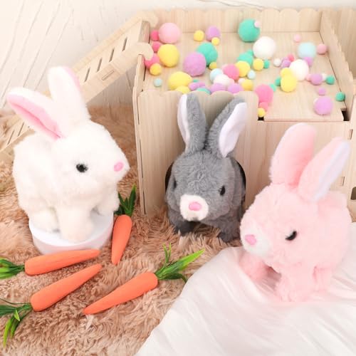 Hopping Plush Bunny Toy with Realistic Movements, Sound, and Wiggling Ears – Safe Soft Rabbit for Kids