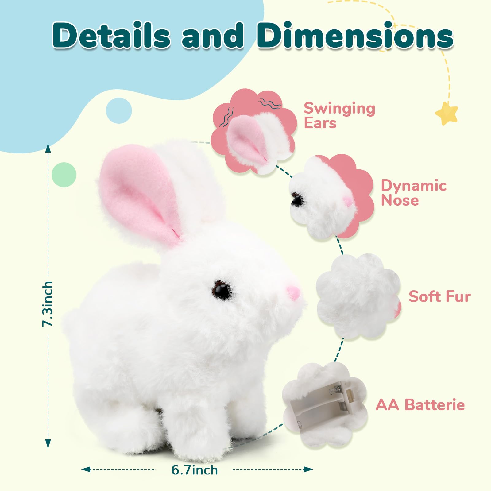 Hopping Plush Bunny Toy with Realistic Movements, Sound, and Wiggling Ears – Safe Soft Rabbit for Kids