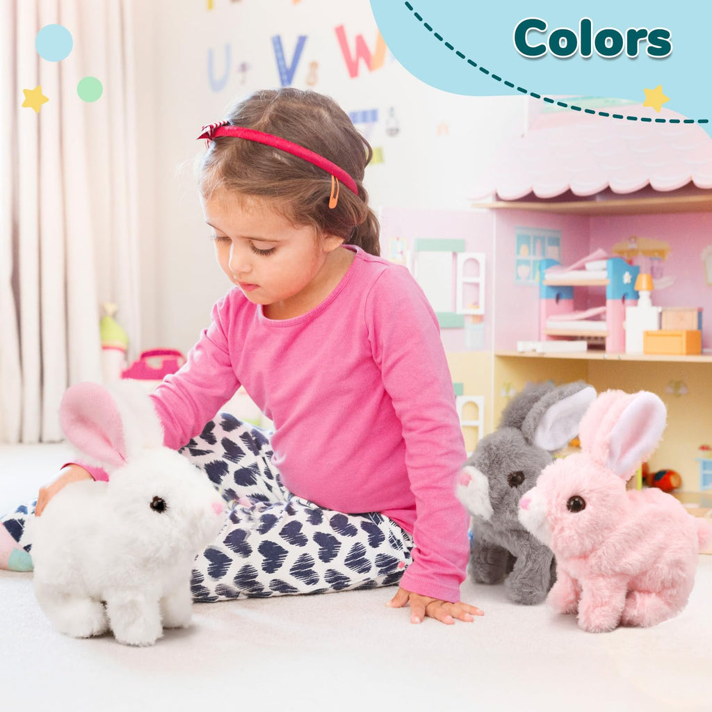 Hopping Plush Bunny Toy with Realistic Movements, Sound, and Wiggling Ears – Safe Soft Rabbit for Kids