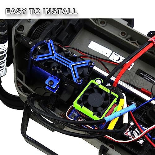 hopsupRC VXL-3s ESC Motor Cooling Fan Heatsink Upgrade for Traxxas 1/10 Slash/Rustler/Stampede VXL 4WD 2WD, Aluminum High Velocity Fan, Green (Replaces #3340)