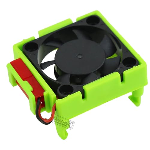 hopsupRC VXL-3s ESC Motor Cooling Fan Heatsink Upgrade for Traxxas 1/10 Slash/Rustler/Stampede VXL 4WD 2WD, Aluminum High Velocity Fan, Green (Replaces #3340)