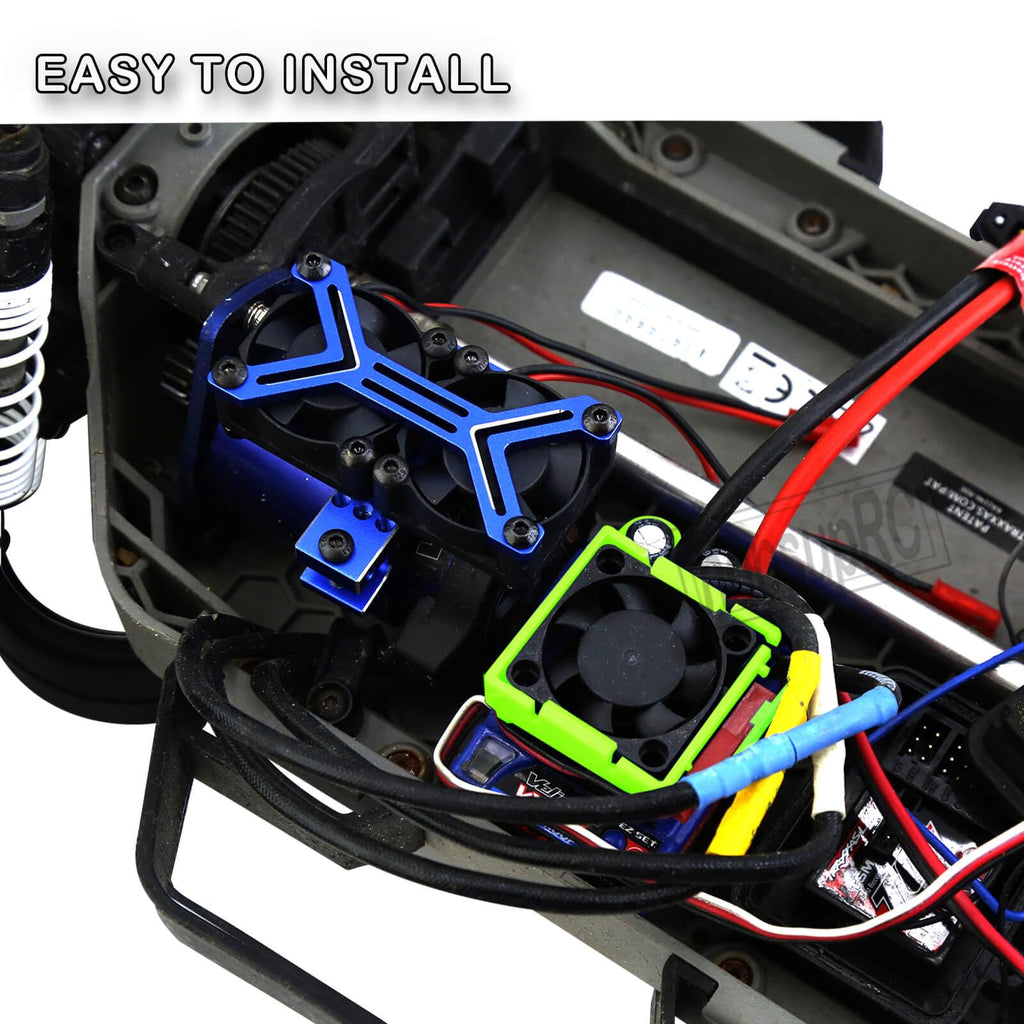 hopsupRC VXL-3s ESC Motor Cooling Fan Heatsink Upgrade for Traxxas 1/10 Slash/Rustler/Stampede VXL 4WD 2WD, Aluminum High Velocity Fan, Green (Replaces #3340)