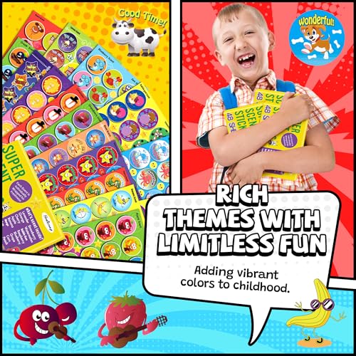 HORIECHALY Scratch and Sniff Stickers – 48 Sheets, 746 Pieces, 16 Scents for Kids Sensory Play