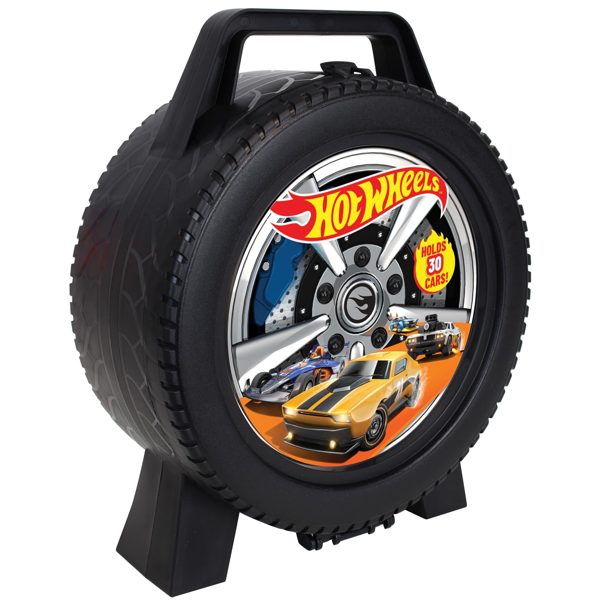 Hot Wheels 30 Car Case - Wheel-Shaped Storage Organizer for 1:64 Scale Die-Cast Cars, Official Amazon Exclusive by Tara Toys