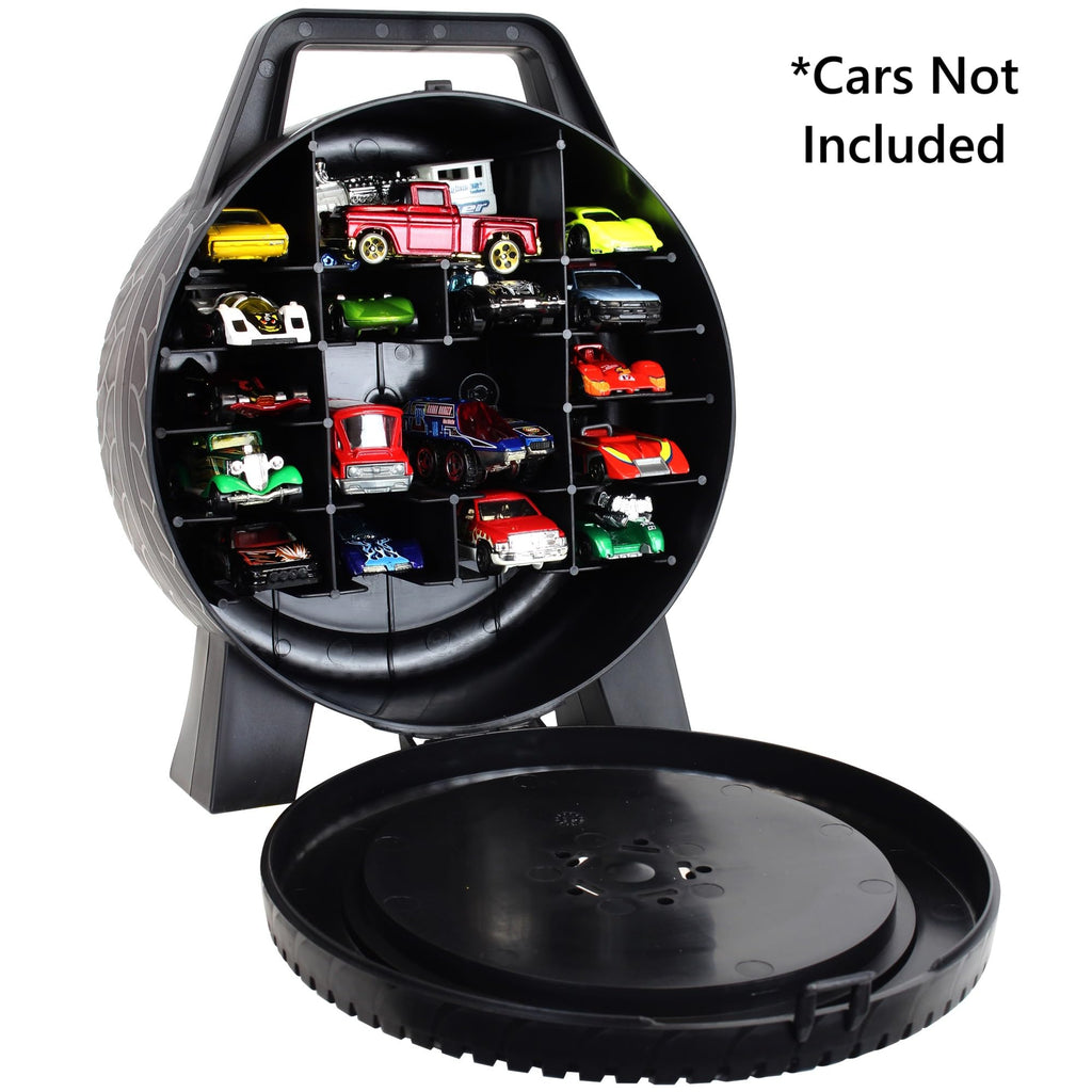 Hot Wheels 30 Car Case - Wheel-Shaped Storage Organizer for 1:64 Scale Die-Cast Cars, Official Amazon Exclusive by Tara Toys