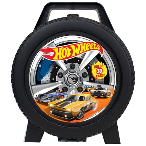 Hot Wheels 30 Car Case - Wheel-Shaped Storage Organizer for 1:64 Scale Die-Cast Cars, Official Amazon Exclusive by Tara Toys