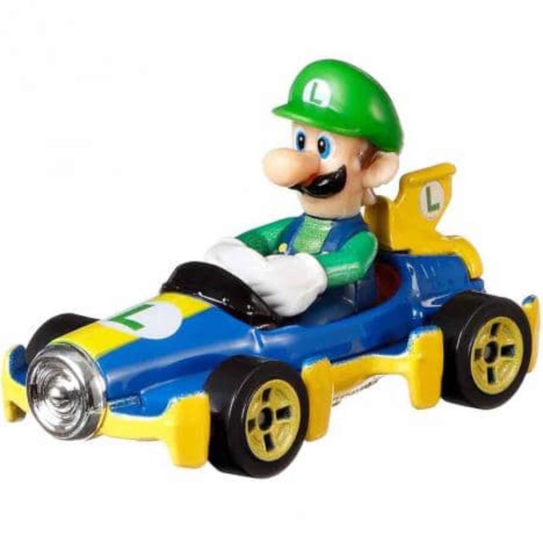 Hot Wheels Mario Kart Luigi Mach 8 Die-Cast Car – 1:64 Scale Track-Compatible Replica