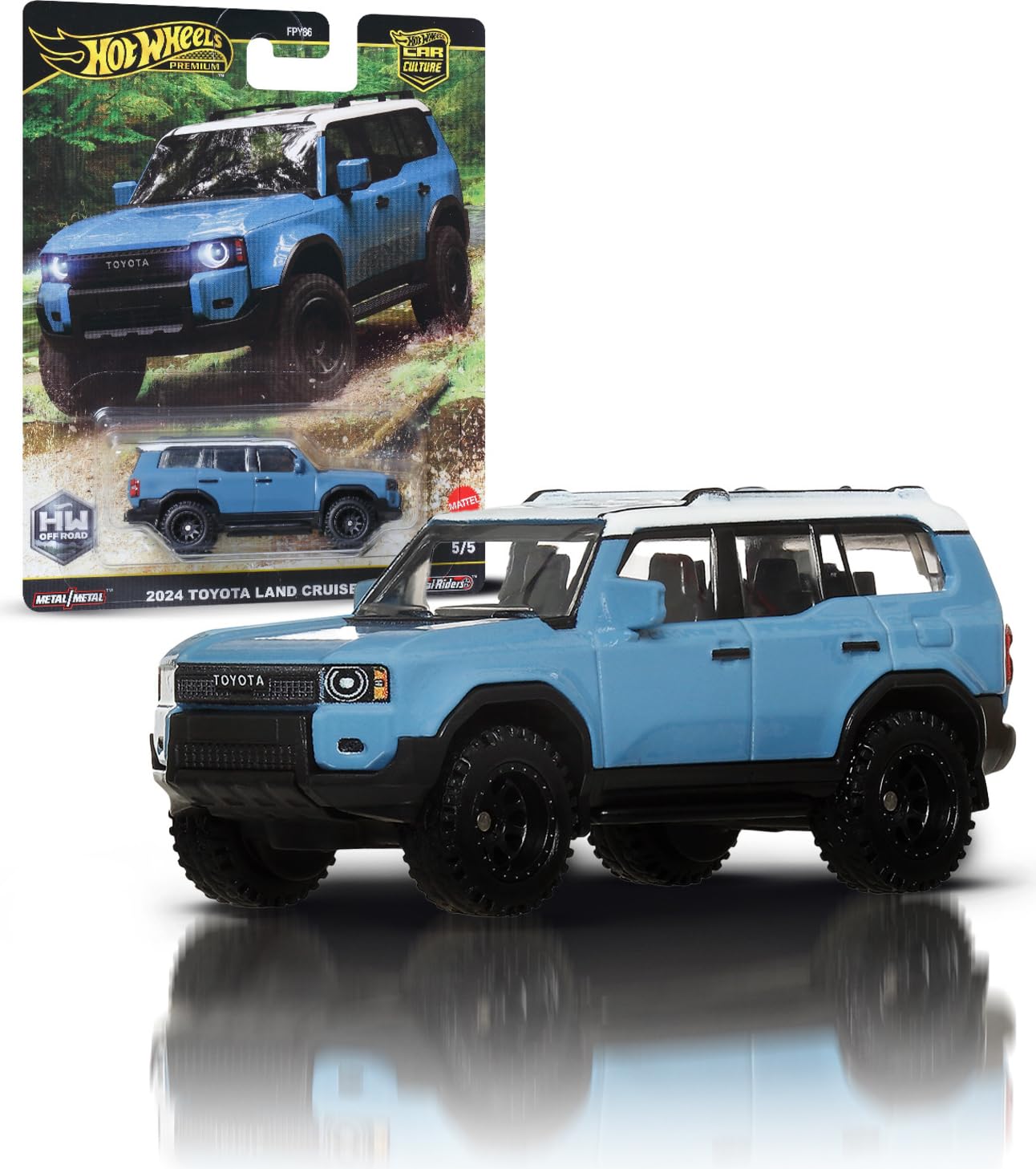 Hot Wheels Premium Car Culture 2024 Toyota Land Cruiser – 1:64 Scale Die-Cast with Real Riders Tires