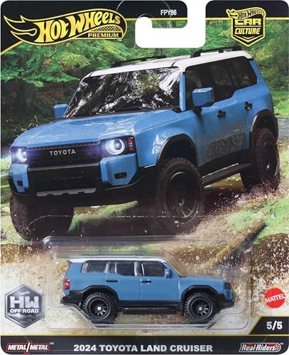 Hot Wheels Premium Car Culture 2024 Toyota Land Cruiser – 1:64 Scale Die-Cast with Real Riders Tires