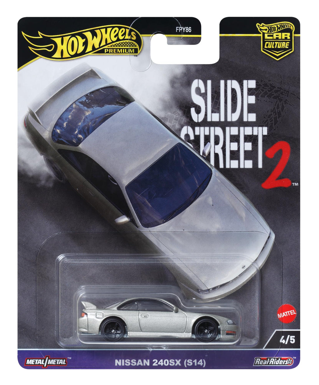 Hot Wheels Premium Car Culture Nissan Silvia S14 – 1:64 Die-Cast Collectible with Real Riders