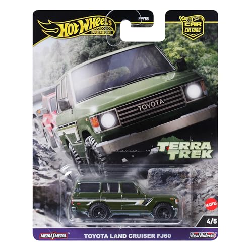 Hot Wheels Premium Car Culture Toyota Landcruiser FJ60, 1:64 Scale Die-Cast with Real Riders Tires