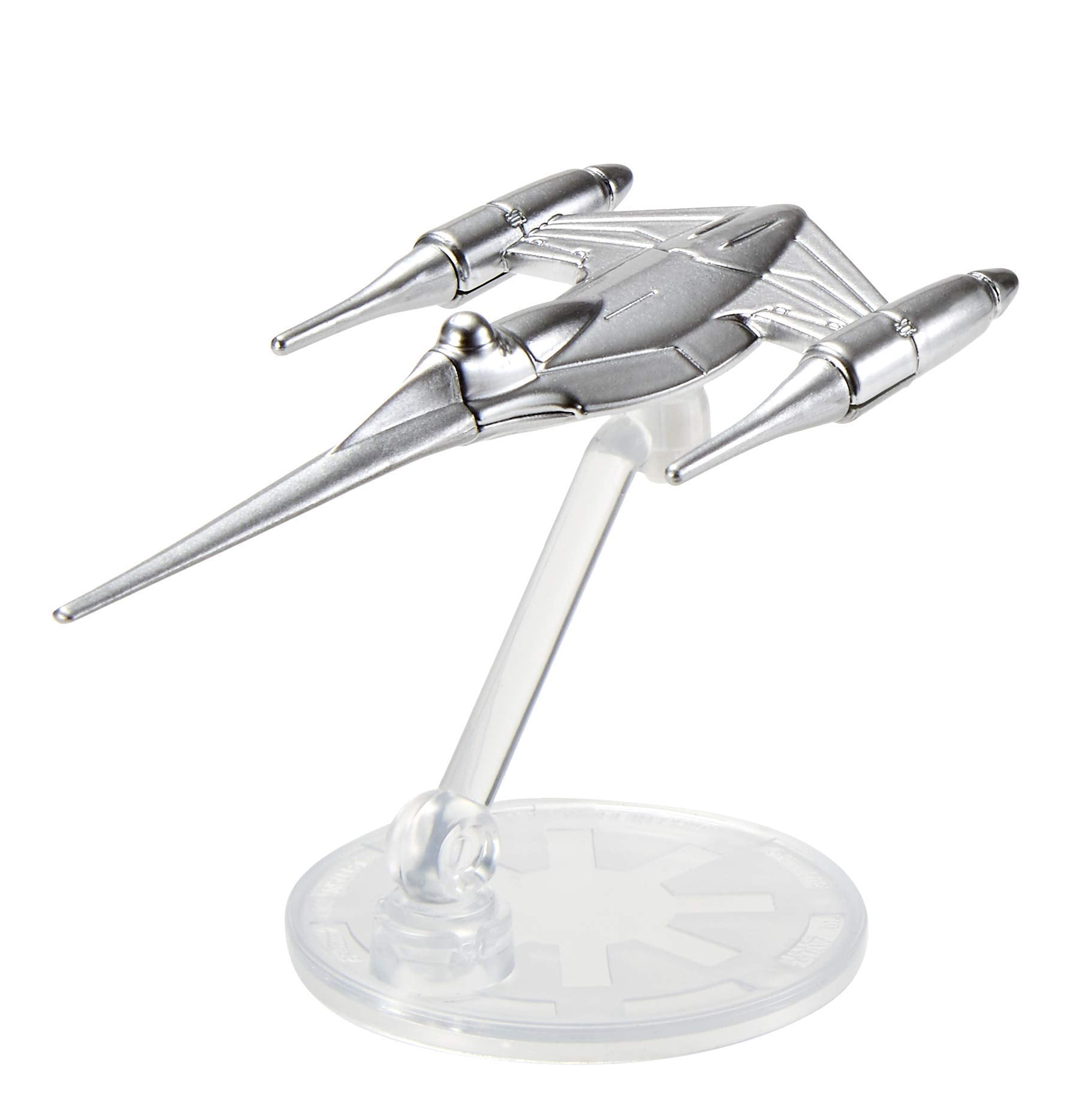 Hot Wheels Star Wars Naboo Starfighter Die-Cast Starship – Commemorative Series with Death Star Build Piece