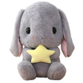 HOUPU Gray-Star Soft Toy Sitting Lop Eared Rabbit - 8.6 Inch Plush Bunny with Carrot