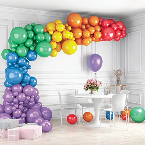 HOUSE OF PARTY 140-Piece Rainbow Balloon Arch Kit for Parties