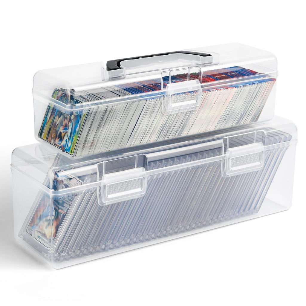 HOXHA Trading Card Storage Box 2 Pack – Large & Small Cases with 1300+ Capacity, Durable and Portable
